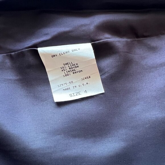 Daniel & Rebecca Navy Blue Linen/Rayon Straight Skirt, size 4 - Picture 4 of 4